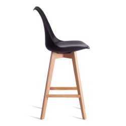 Стул барный TULIP BAR (mod. C1014H-1) / 1 шт. в упаковке пластик/дерево, 42 х 47,5 х 104 см, Black (Черный) 3010/ натуральный