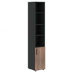 Шкаф-колонка с глухой малой дверью (правый) VELION VENEER VRHCS 40.5 R Американский орех Яшма черная