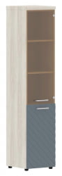 Шкаф колонка комбинированная с топом (правый) Torr LUX TLHC 42.2 R Сосна Эдмонд Серо-голубой