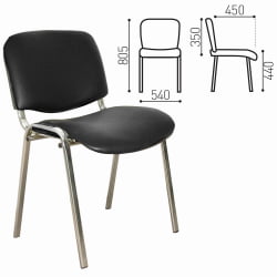 Офисный стул ИЗО хром кожзам Черный Z-11