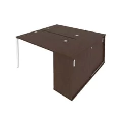 Рабочая станция с опорным шкафом-купе Метал Сйстем Б.РС-СШК-1.2 Венге/Белый / Metal System