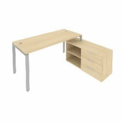 Рабочая станция на П-образном м/к с опорной тумбой правая Metal System Б.РС-СТС-2.4 Пр Акация/Серый