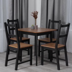 Обеденный стол Соната Люкс/ Sonata Lux table, 75х75х73 см массив сосны, антик/черный, 75х75х73 см