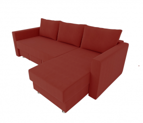 Диван угловой с подлокотниками Мадрид (Berhouse) Цвет фасада: Оранж Велюто 27; Тип: Левый/правый; Материал фасада: Металл/Велюр