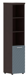 Шкаф колонка с глухой малой дверью и топом (левый) Torr LUX TLHC 42.5 L Венге Магия Серо-голубой