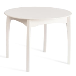 Круглый стол DIAMANTE круглый бук, мдф, шпон дуба, 100 х 100+30 х 75 см, Ivory white