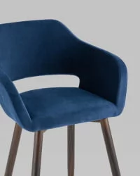 Стул барный Саймон Б велюр Темно-синий