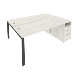 Рабочая станция с опорной тумбой Метал Сйстем Б.РС-СТП-2.4 Наварра/Антрацит / Metal System