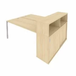 Рабочая станция с опорным шкафом-купе Метал Сйстем Б.РС-СШК-2.4 Акация/Серый / Metal System