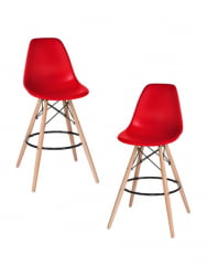 Стул барный ДОБРИН ДСВ БАР (ножки светлый бук, цвет сиденья красный (Р-02)) 2 шт / DOBRIN DSW BAR (R-02))