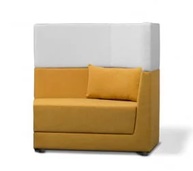 Диван с двухъярусной спинкой левый Элемент 2Б2 Желтый/Белый