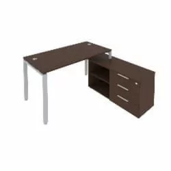 Рабочая станция на П-образном м/к с опорной тумбой правая Metal System Б.РС-СТС-2.3 Пр Венге/Серый