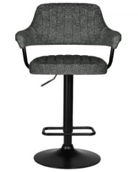 Стул барный DOBRIN CHARLY BLACK (серый твид (LEO11)) 2 шт