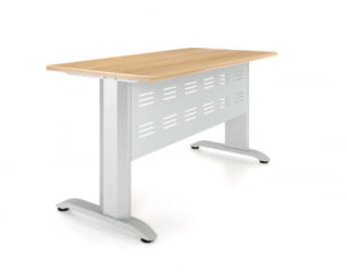 Парта двухместная Де Гласси А перфорированный экран ЛДСП Дуб Сантана/ Металл Серый