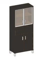 Стеллаж стекло в раме В430.9 Венге магия