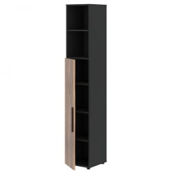 Шкаф-колонка с глухой средней дверью (левый) VELION VENEER VRHCS 40.6 L Американский орех Яшма черная