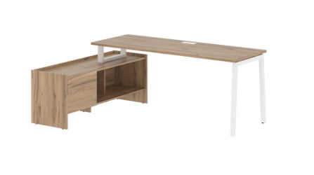 Стол с тумбой EDIS ELCT 19614 Дуб Денвер светлый Белый