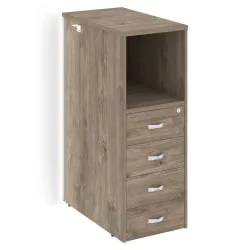 Тумба с подсветкой 4 ящика завершающая, правая ONIX O.R-TV-4.S(R) Тиквуд Темный