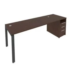 Рабочая станция с опорной тумбой Metal System Б.РС-СТП -1.5 Венге/Антрацит