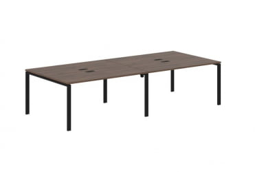 Бенч-система 4-местная ЕДИС ЕУВСТ 3113 Дуб Денвер темный Черный / EDIS EUWST