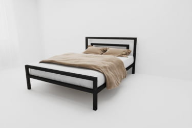 Металлическая кровать "Куба" Цвет фасада: Чёрный; Цвет корпуса: Чёрный; Материал фасада: Металл; Размер: 1800х2000 мм; Спальное место: 1800х2000 мм 