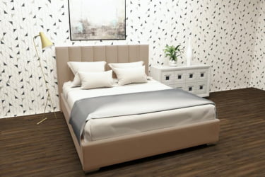 Кровать 90 на 200 Терра без основания Материал фасада: Металл/Велюр; Спальное место: 900х2000 мм; Цвет: Светло коричневый