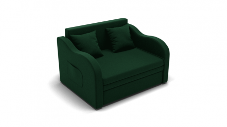 Диван Бали ППУ, ортопед латы (ЗР) Цвет фасада: Зеленый; Тип: Прямой; Материал фасада: Металл/Велюр