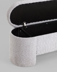 Банкетка Такс с местом для хранения букле светло-серый / Taks