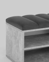 Обувница Хольст серая велюр Темно-серый