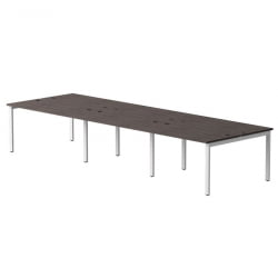 Бенч-система на 6 мест на металлокаркасе, опоры 90 гр Everprof EVO 254S218 Дуб Пасадена Белый