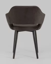 Стул с подлокотниками Саймон велюр Темно-коричневый