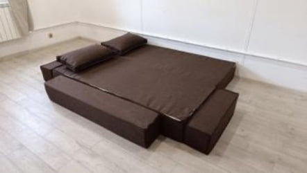 Диван прямой бескаркасный Хит (Berhouse) Цвет фасада: Кемел; Тип: Прямой; Материал фасада: Рогожка