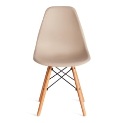 Кухонный стул CINDY (EAMES) (mod. 1801) дерево бук/металл/сиденье пластик, 45x51x82 см, Beige (Бежевый)
