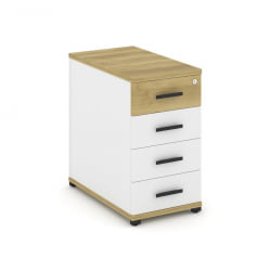 Тумба приставная с 4-мя ящиками CONCEPT CN.TGO-002 B/W Дуб Винченцо Белый бриллиант Черный