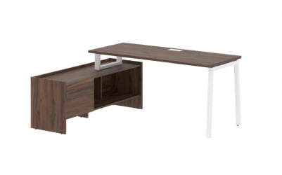 Стол с тумбой EDIS ELCT 17614 Дуб Денвер темный Белый