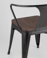 Стул с подлокотниками ТОЛИКС АРМ ВООД Черный / TOLIX ARM WOOD
