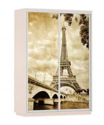 Шкаф-купе двухдверный Экспресс Дуо 1600х2200h Париж/Дуб молочный