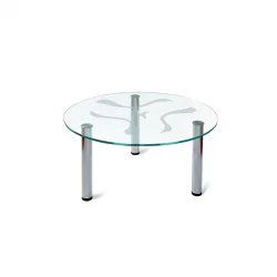 Овальный стол из стекла Робер 6М Хром