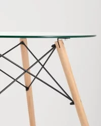 Маленький обеденный стол EAMES DSW Стеклянный