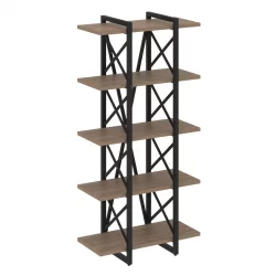 Стеллаж на регулируемых опорах - 5 полок LOFT VR.L-MST.O-5.4V Металл черный Дуб Аризона
