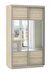 Шкаф-купе двухдверный Экспресс Дуо Комби 1200х2200h Ясень шимо светлый