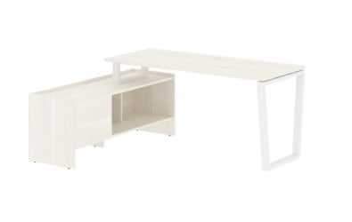 Стол с тумбой ЕДИС ЕВCТ 17614 Ясень Траун Белый / EDIS EVCT