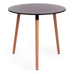 Обеденный стол MARS (mod. T1004) МДФ/дерево, 80 х 80 х 75 см , Black (черный)/ Natural (натуральный)