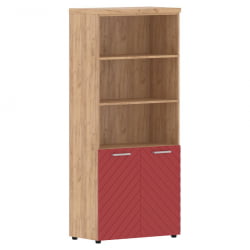 Шкаф с 1 комплектом глухих малых дверей и топом Torr LUX TLHC 85.5 Дуб Бофорд Красный