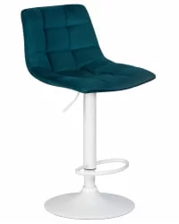 Стул барный DOBRIN TAILOR WHITE Морской волны велюр MJ9-99