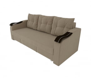 Диван Виктория МДФ (большой диван МДФ) (Berhouse) Цвет фасада: Беж Велюто 05; Тип: Прямой; Материал фасада: Металл/Велюр