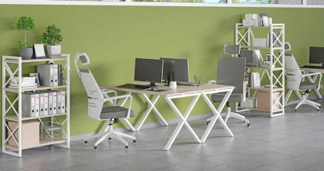 Стеллаж на регулируемых опорах - 5 полок LOFT VR.L-MST.O-5.4 Металл белый Денвер светлый