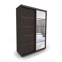 Черный шкаф Акцент-Квадро КЛ 1000х600 Венге/Бронза