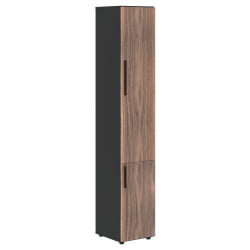 Шкаф-колонка с глухими малыми и средними дверьми (правый) VELION VENEER VRHCS 40.3 R Американский орех Яшма черная