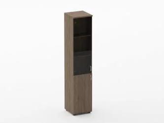 Шкаф высокий со стеклом Твин 16.16.13Л Дуб Верцаска / Twin